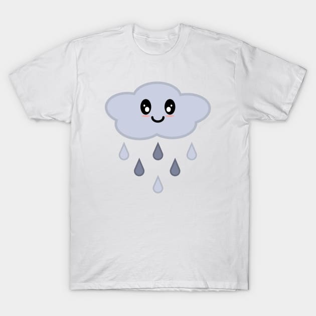 Kawaii Cute Happy Rain Cloud T-Shirt by Kelly Gigi